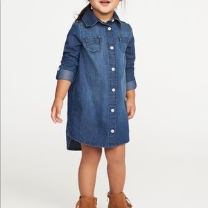 GUC Girls Size 3T Old Navy Denim Button-down Dress